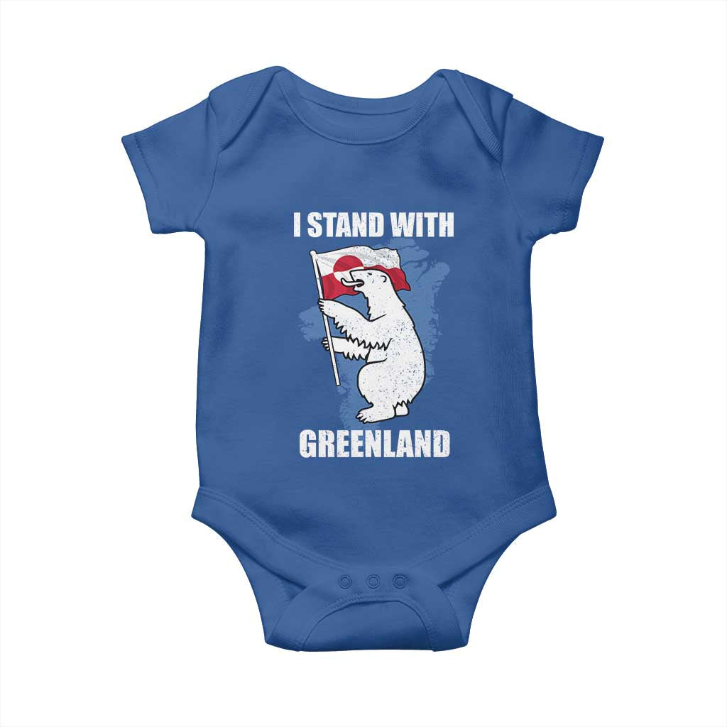I Stand With Greenland Baby Onesie Polar Bear Greenland Protest TS11 Royal Blue Print Your Wear