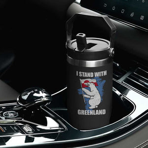 I Stand With Greenland Flip Straw Tumbler Polar Bear Greenland Protest TS11 Print Your Wear