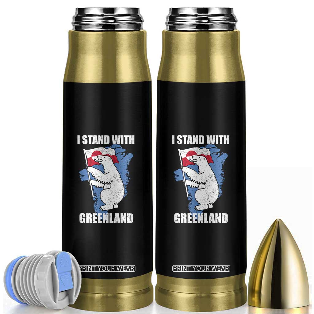I Stand With Greenland Bullet Tumbler Polar Bear Greenland Protest TS11 Black Print Your Wear