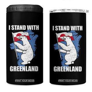 I Stand With Greenland 4 in 1 Can Cooler Tumbler Polar Bear Greenland Protest TS11 One Size: 16 oz Black Print Your Wear