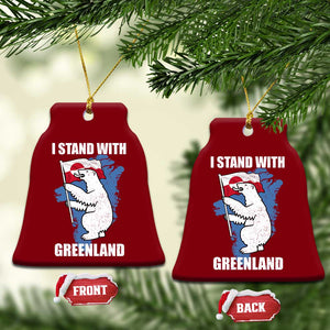 I Stand With Greenland Ceramic Ornament Polar Bear Greenland Protest TS11 Print Your Wear