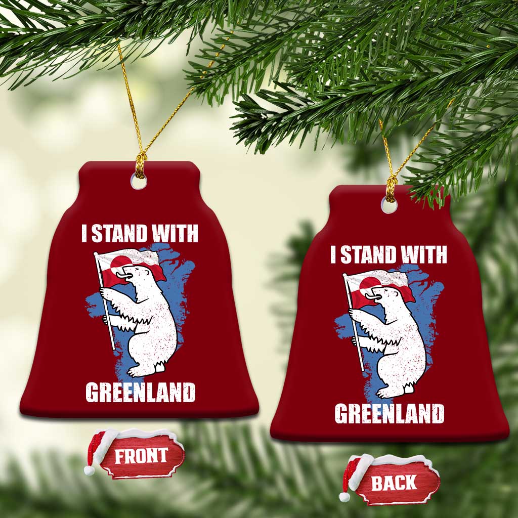 I Stand With Greenland Ceramic Ornament Polar Bear Greenland Protest TS11 Print Your Wear