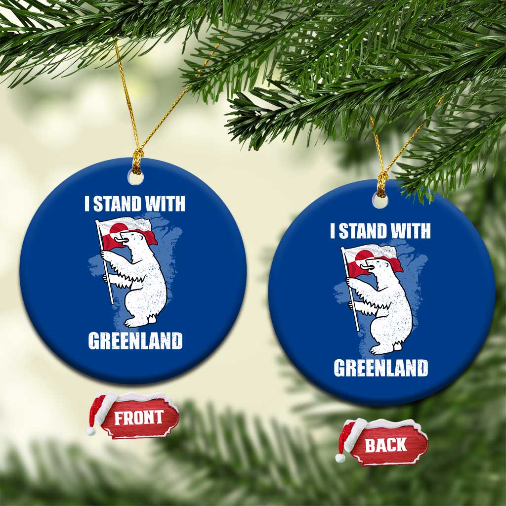 I Stand With Greenland Ceramic Ornament Polar Bear Greenland Protest TS11 1pc Blue Print Your Wear