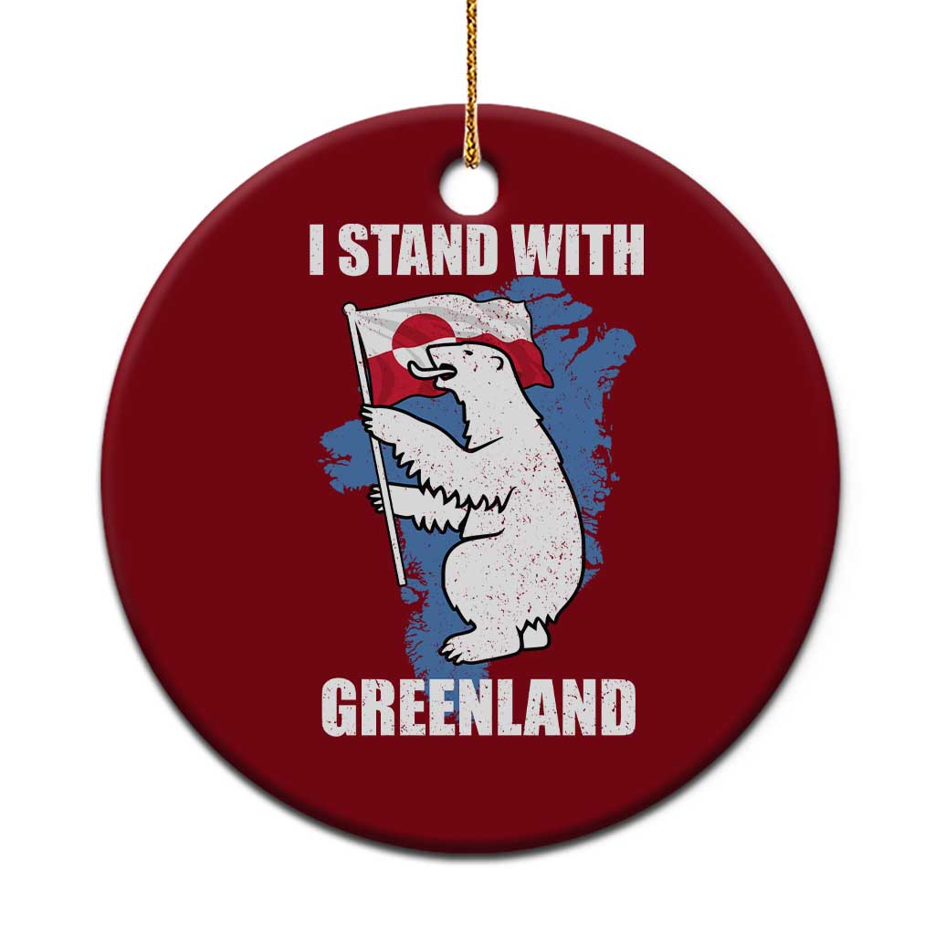 I Stand With Greenland Ceramic Ornament Polar Bear Greenland Protest TS11 1pc Red Print Your Wear