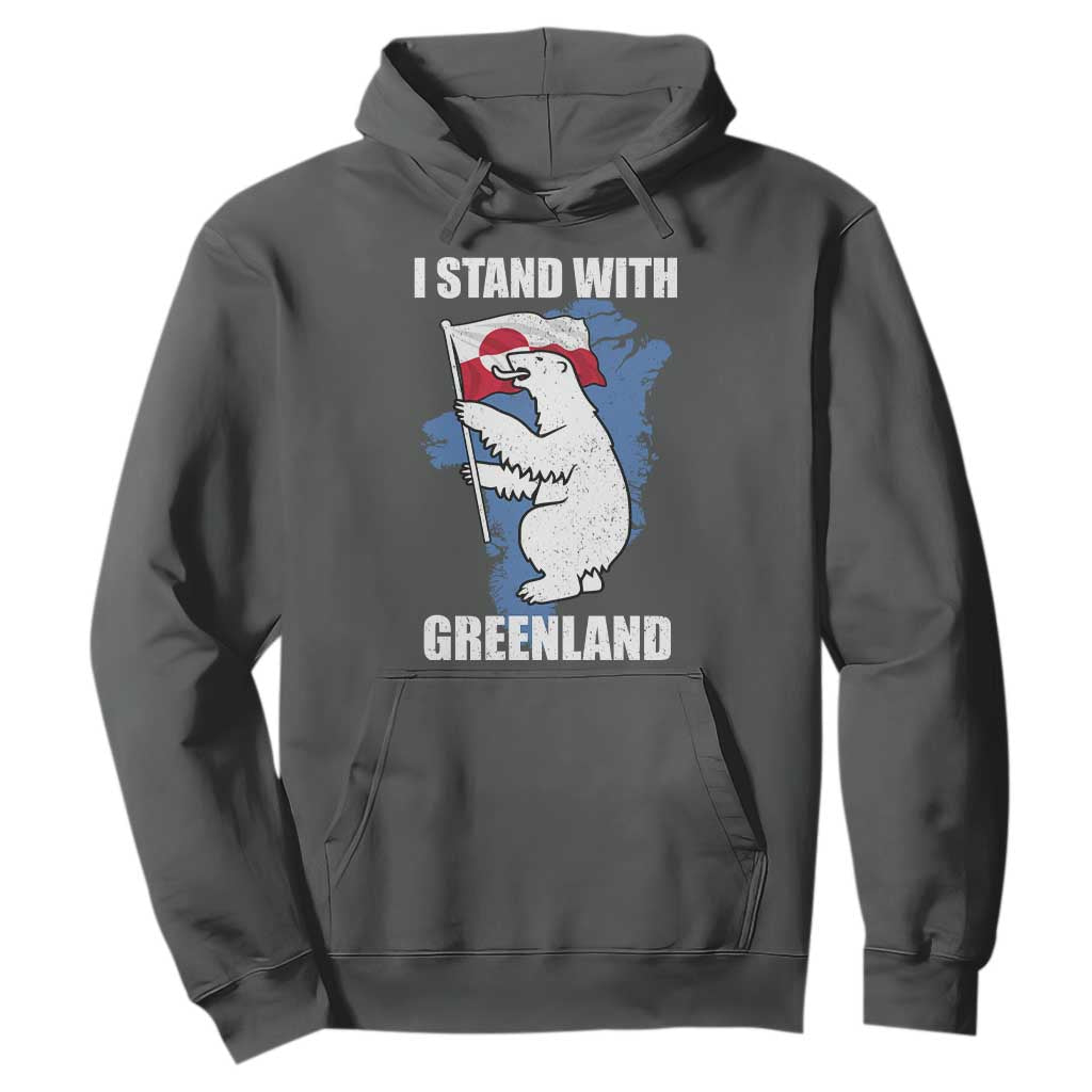 I Stand With Greenland Hoodie Polar Bear Greenland Protest TS11 Dark Heather Print Your Wear