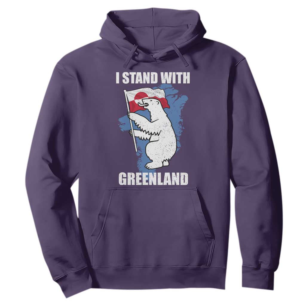 I Stand With Greenland Hoodie Polar Bear Greenland Protest TS11 Purple Print Your Wear