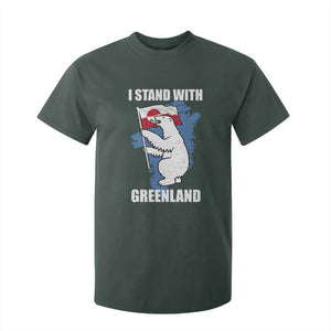 I Stand With Greenland T Shirt For Kid Polar Bear Greenland Protest TS11 Dark Forest Green Print Your Wear