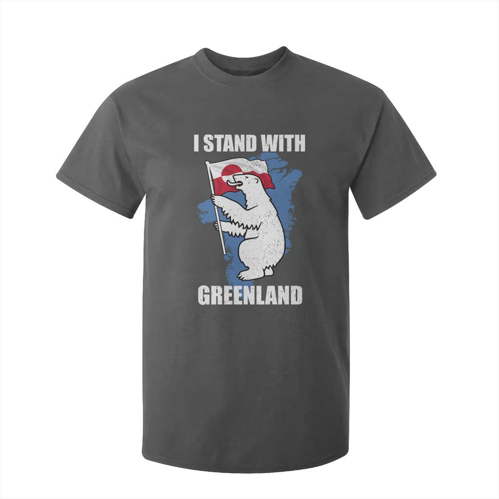 I Stand With Greenland T Shirt For Kid Polar Bear Greenland Protest TS11 Dark Heather Print Your Wear