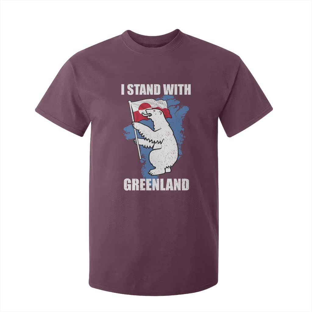 I Stand With Greenland T Shirt For Kid Polar Bear Greenland Protest TS11 Maroon Print Your Wear