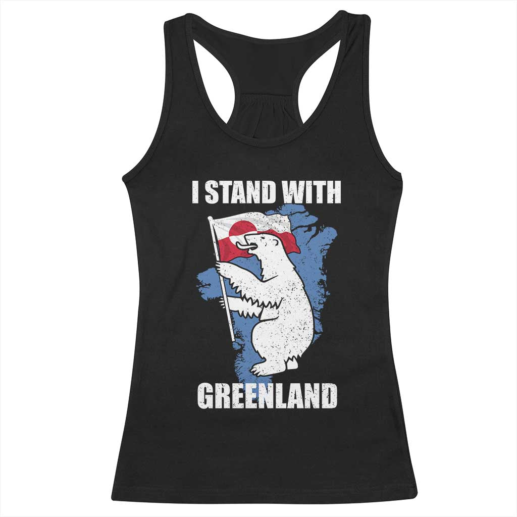 I Stand With Greenland Racerback Tank Top Polar Bear Greenland Protest TS11 Black Print Your Wear