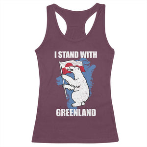 I Stand With Greenland Racerback Tank Top Polar Bear Greenland Protest TS11 Maroon Print Your Wear