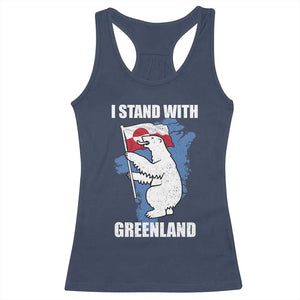 I Stand With Greenland Racerback Tank Top Polar Bear Greenland Protest TS11 Navy Print Your Wear