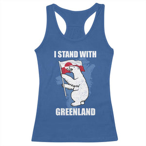 I Stand With Greenland Racerback Tank Top Polar Bear Greenland Protest TS11 Royal Blue Print Your Wear