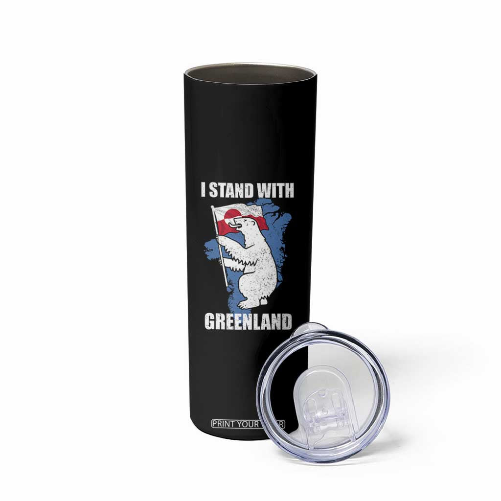 I Stand With Greenland Skinny Tumbler Polar Bear Greenland Protest TS11 Print Your Wear