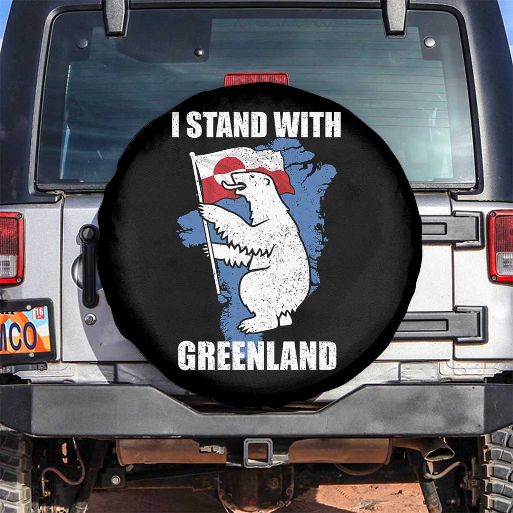 I Stand With Greenland Spare Tire Cover Polar Bear Greenland Protest TS11 No hole Black Print Your Wear