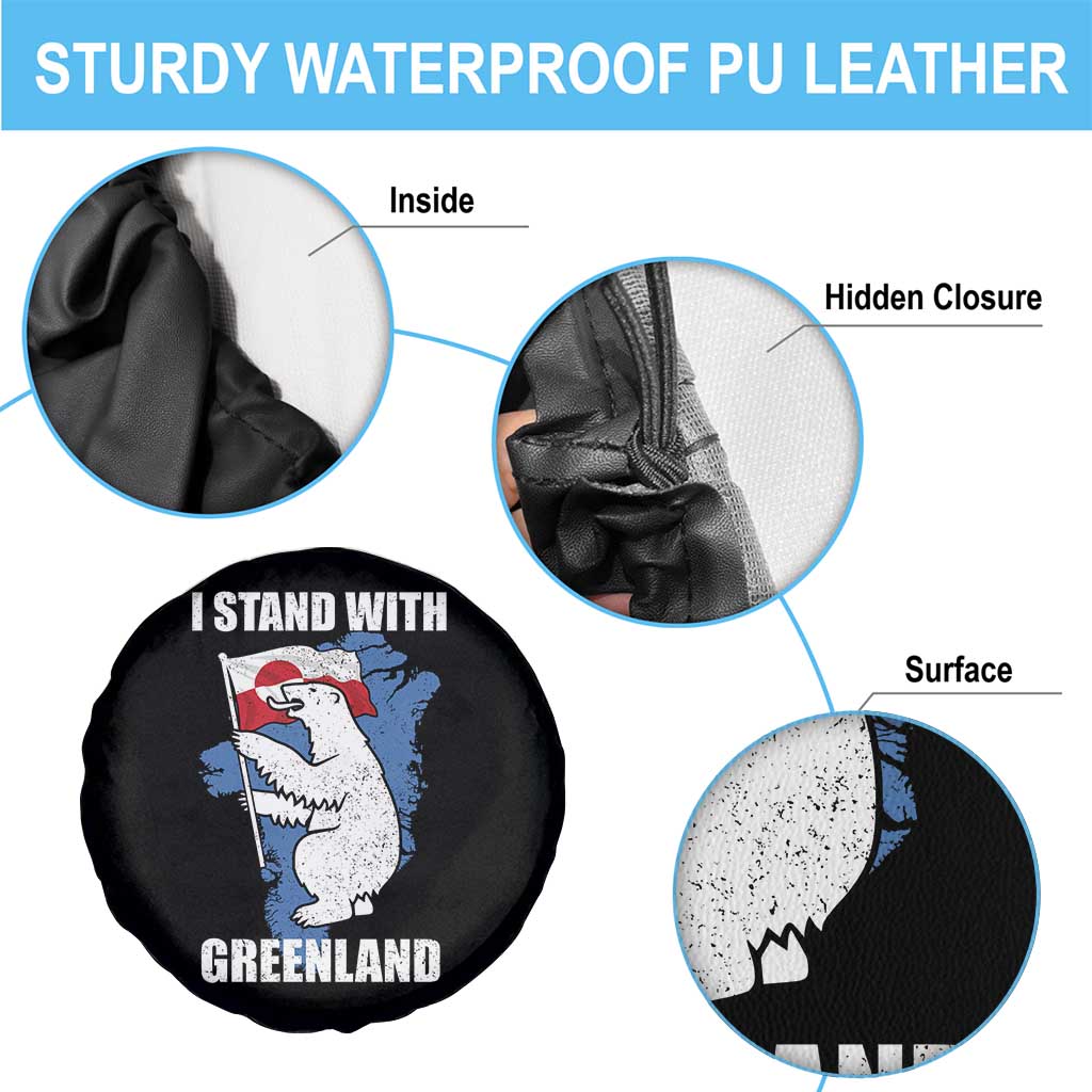 I Stand With Greenland Spare Tire Cover Polar Bear Greenland Protest TS11 Print Your Wear