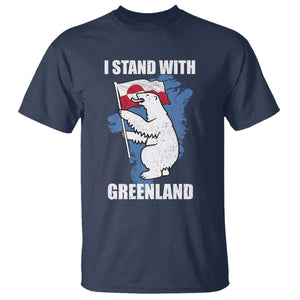 I Stand With Greenland T Shirt Polar Bear Greenland Protest TS11 Navy Print Your Wear
