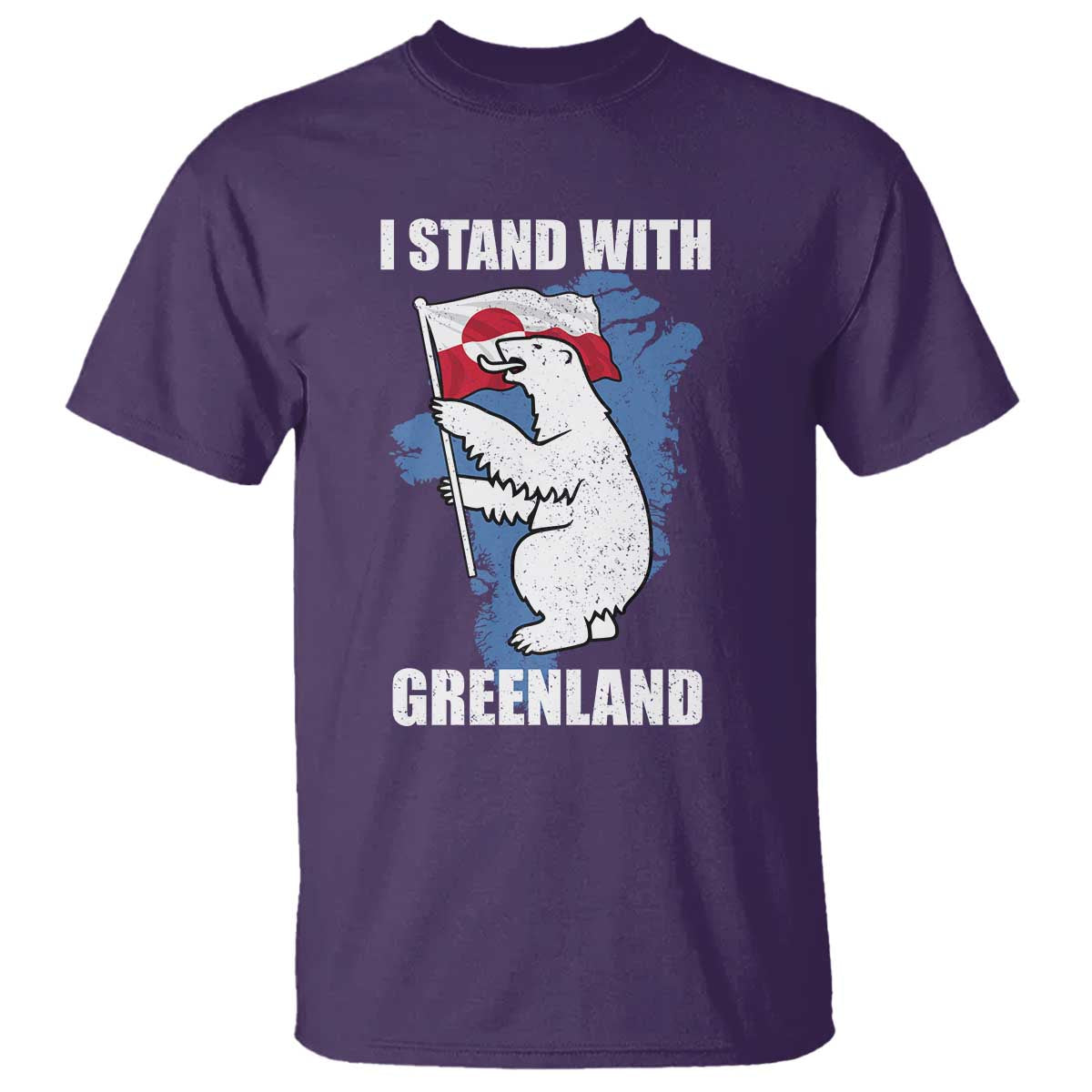 I Stand With Greenland T Shirt Polar Bear Greenland Protest TS11 Purple Print Your Wear