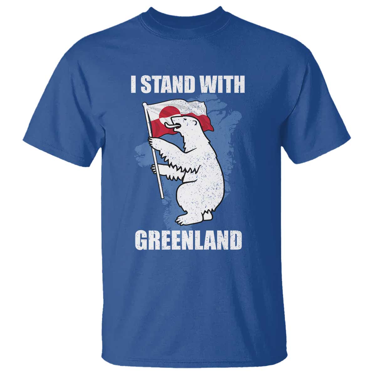 I Stand With Greenland T Shirt Polar Bear Greenland Protest TS11 Royal Blue Print Your Wear
