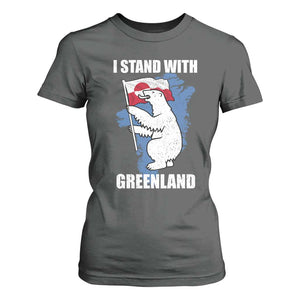 I Stand With Greenland T Shirt For Women Polar Bear Greenland Protest TS11 Dark Heather Print Your Wear