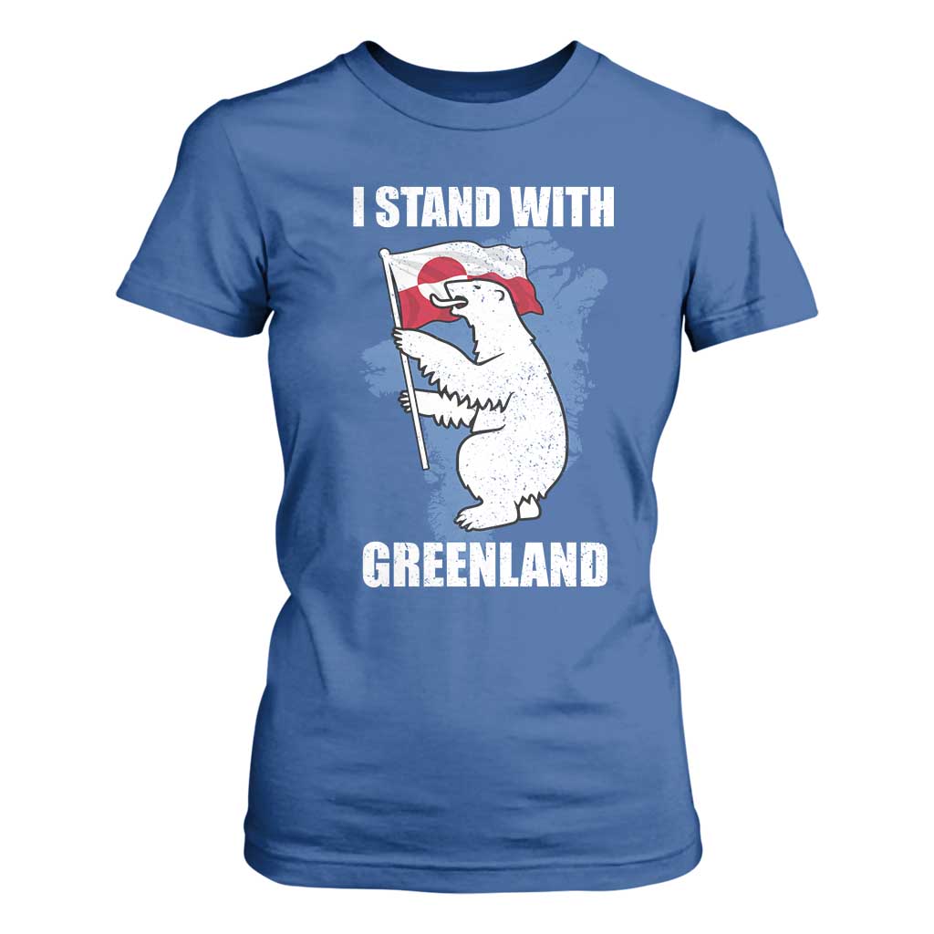 I Stand With Greenland T Shirt For Women Polar Bear Greenland Protest TS11 Royal Blue Print Your Wear
