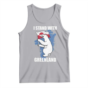 I Stand With Greenland Tank Top Polar Bear Greenland Protest TS11 Athletic Heather Print Your Wear