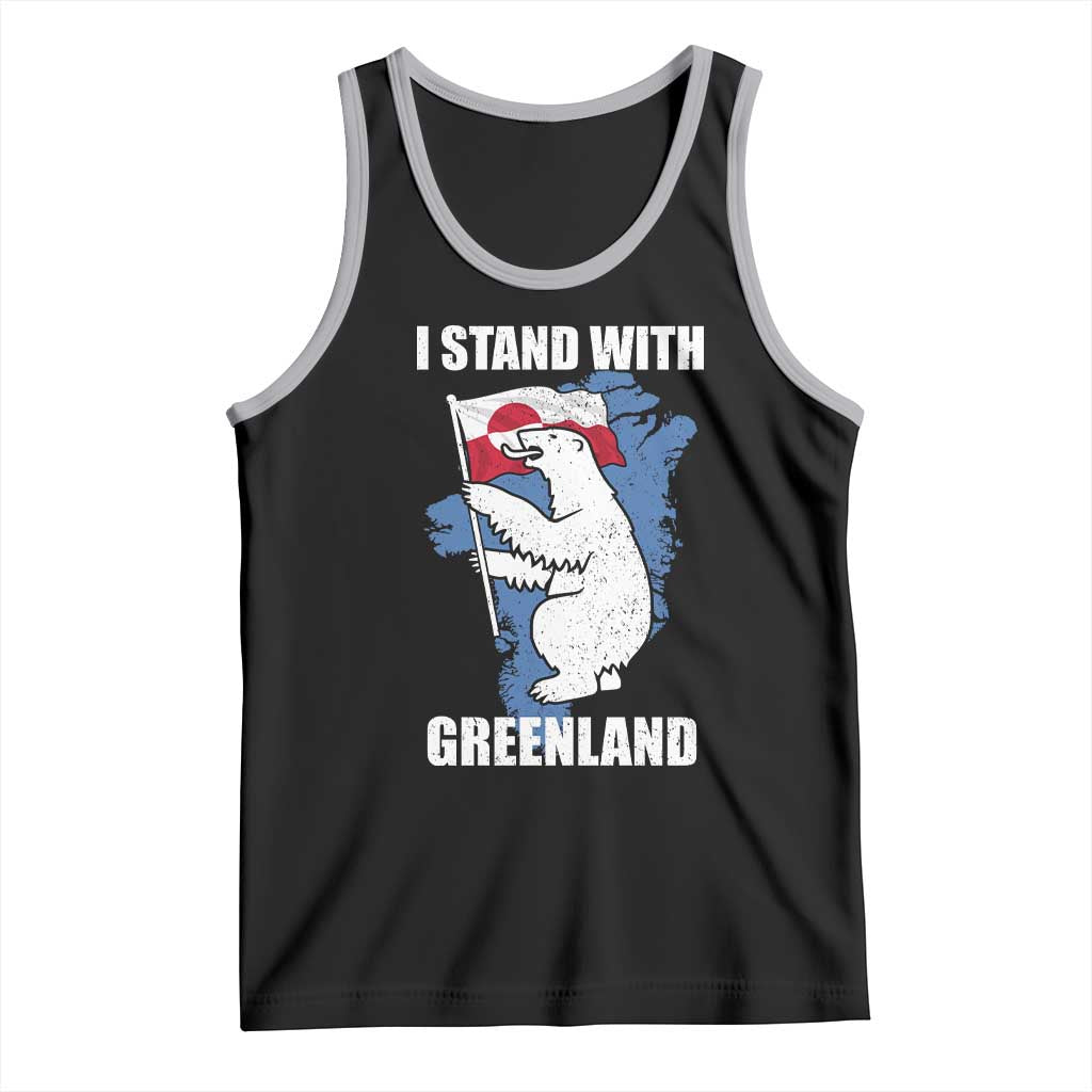I Stand With Greenland Tank Top Polar Bear Greenland Protest TS11 Black Athletic Heather Print Your Wear