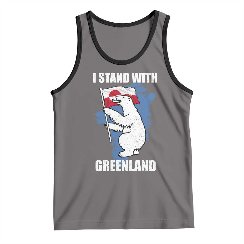 I Stand With Greenland Tank Top Polar Bear Greenland Protest TS11 Deep Heather Black Print Your Wear
