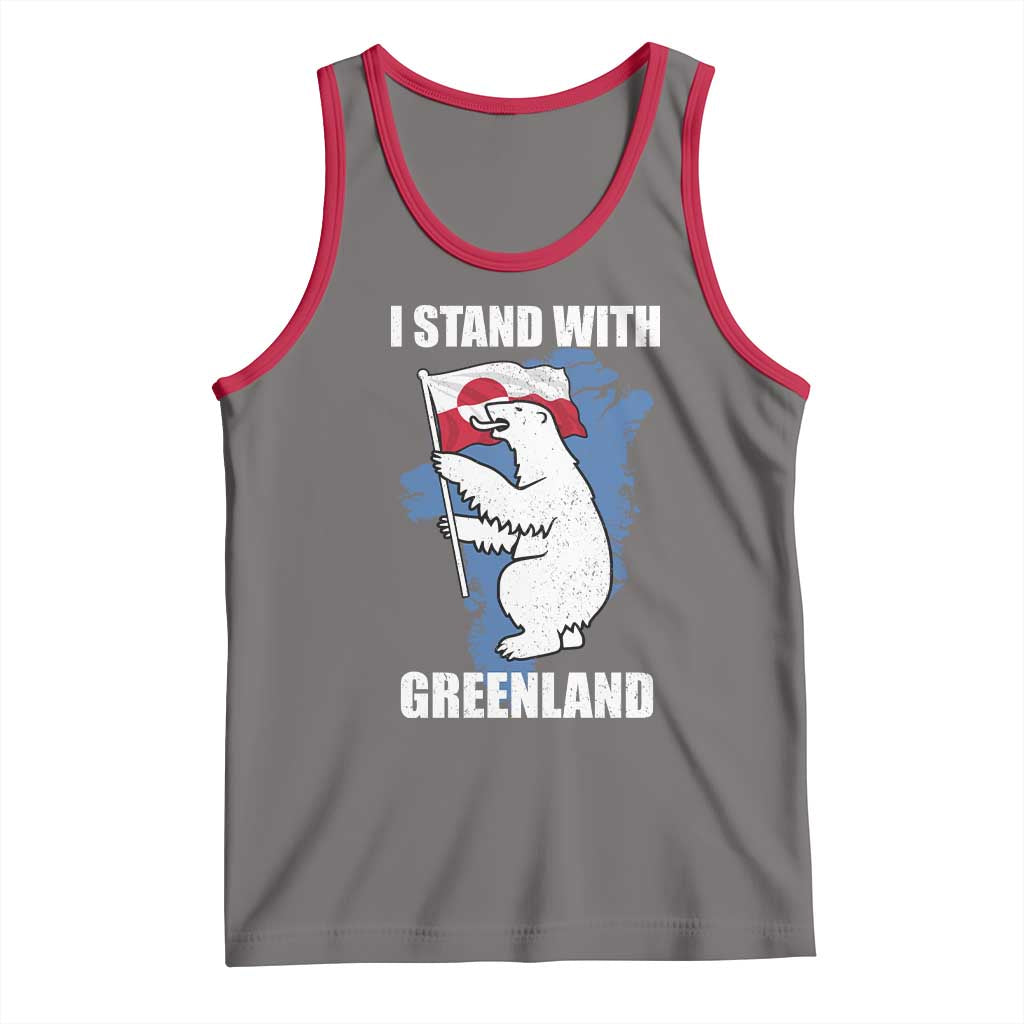 I Stand With Greenland Tank Top Polar Bear Greenland Protest TS11 Deep Heather Red Print Your Wear