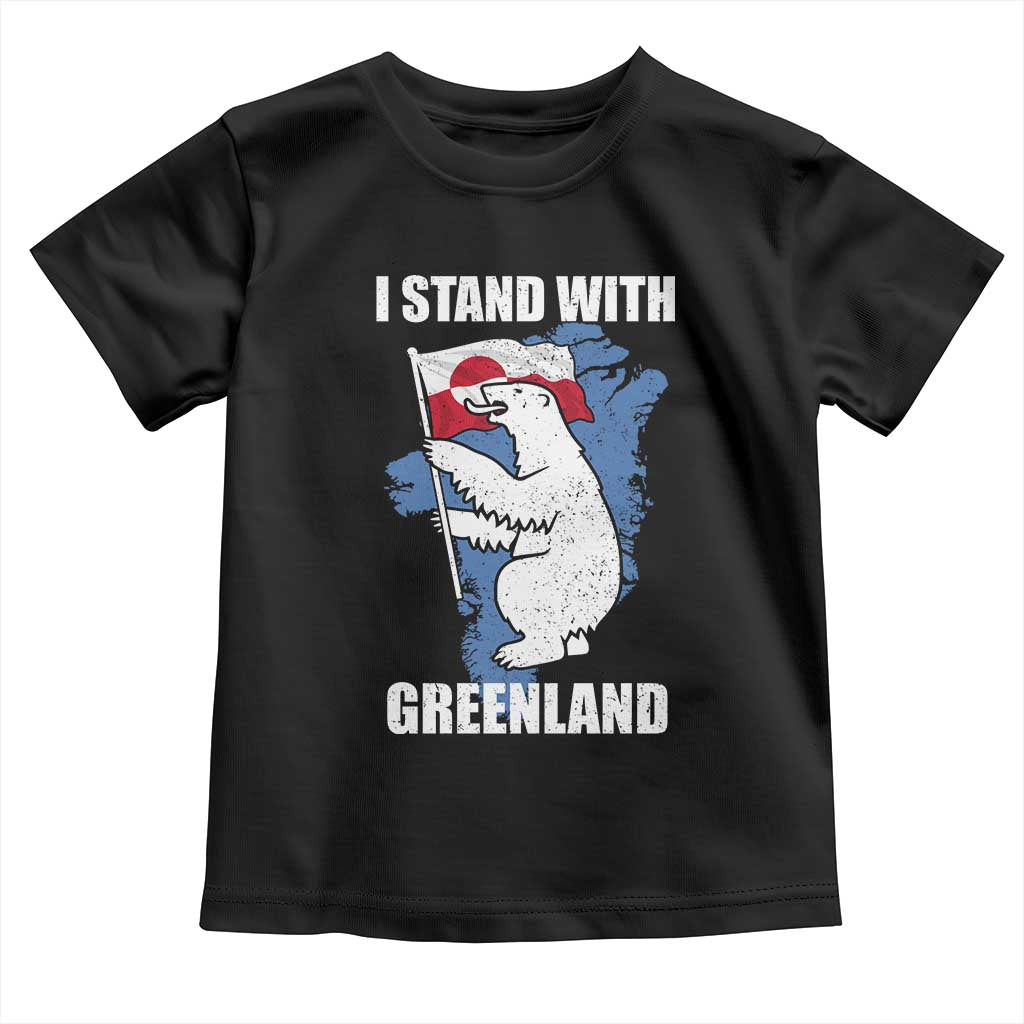 I Stand With Greenland Toddler T Shirt Polar Bear Greenland Protest TS11 Black Print Your Wear