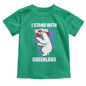 I Stand With Greenland Toddler T Shirt Polar Bear Greenland Protest TS11 Irish Green Print Your Wear