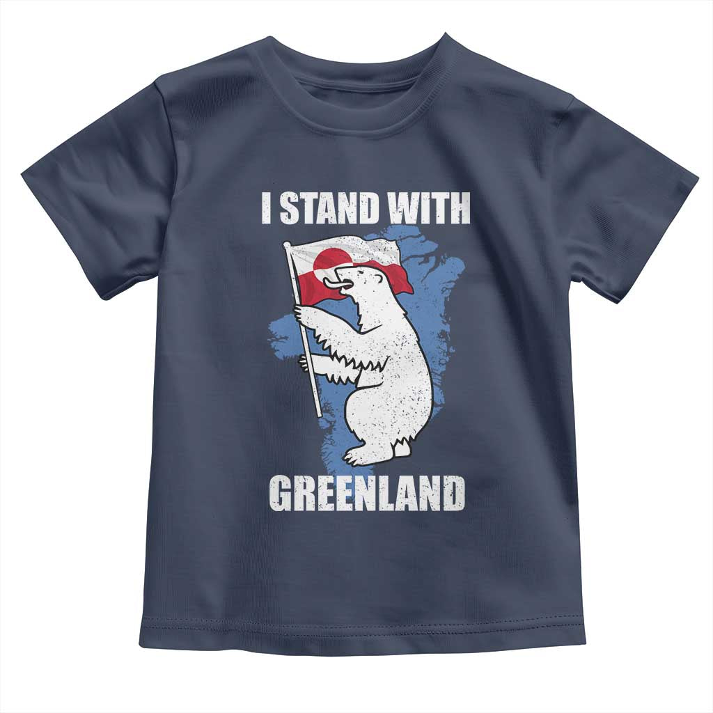 I Stand With Greenland Toddler T Shirt Polar Bear Greenland Protest TS11 Navy Print Your Wear
