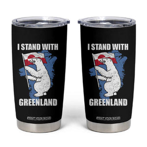 I Stand With Greenland Tumbler Cup Polar Bear Greenland Protest TS11 Black Print Your Wear