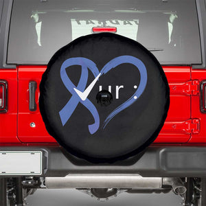 Funny Check Your Colon Colorectal Cancer Awareness Spare Tire Cover Dark Blue Ribbon Heart TS11 Black Print Your Wear