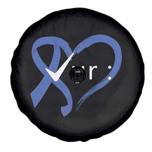 Funny Check Your Colon Colorectal Cancer Awareness Spare Tire Cover Dark Blue Ribbon Heart TS11 Print Your Wear