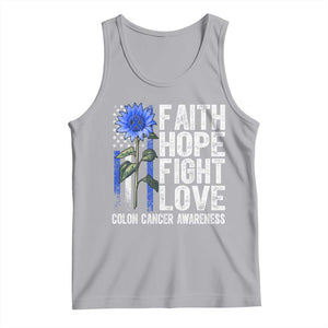 Colon Cancer Awareness Tank Top Faith Hope Fight Love Sunflower USA Flag TS11 Athletic Heather Print Your Wear