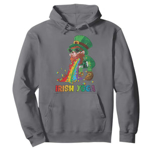 Funny Irish Yoga St Patrick's Day Beer Drinking Hoodie Drunk Leprechaun TS11 Charcoal Print Your Wear