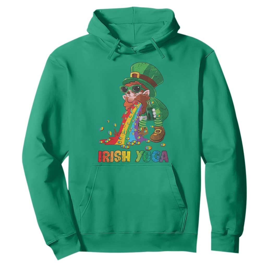 Funny Irish Yoga St Patrick's Day Beer Drinking Hoodie Drunk Leprechaun TS11 Irish Green Print Your Wear