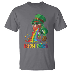Funny Irish Yoga St Patrick's Day Beer Drinking T Shirt Drunk Leprechaun TS11 Charcoal Print Your Wear