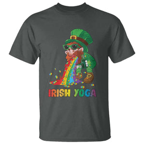 Funny Irish Yoga St Patrick's Day Beer Drinking T Shirt Drunk Leprechaun TS11 Dark Heather Print Your Wear