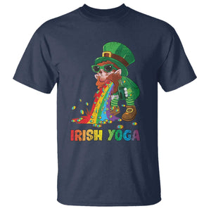 Funny Irish Yoga St Patrick's Day Beer Drinking T Shirt Drunk Leprechaun TS11 Navy Print Your Wear