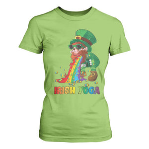 Funny Irish Yoga St Patrick's Day Beer Drinking T Shirt For Women Drunk Leprechaun TS11 Lime Print Your Wear