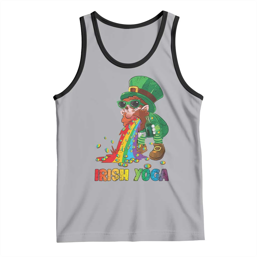 Funny Irish Yoga St Patrick's Day Beer Drinking Tank Top Drunk Leprechaun TS11 Athletic Heather Black Print Your Wear