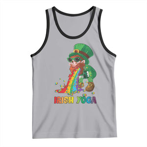 Funny Irish Yoga St Patrick's Day Beer Drinking Tank Top Drunk Leprechaun TS11 Athletic Heather Black Print Your Wear