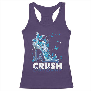 Crush Colon Cancer Racerback Tank Top Colorectal Cancer Awareness Bling Blue Ribbon High Heel TS11 Purple Print Your Wear
