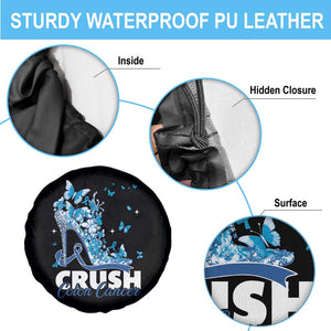 Crush Colon Cancer Spare Tire Cover Colorectal Cancer Awareness Bling Blue Ribbon High Heel TS11 Print Your Wear