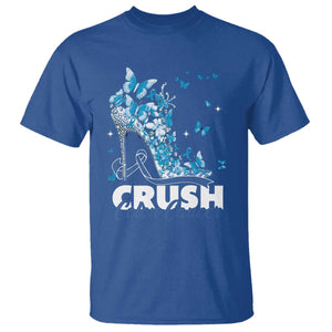 Crush Colon Cancer T Shirt Colorectal Cancer Awareness Bling Blue Ribbon High Heel TS11 Royal Blue Print Your Wear