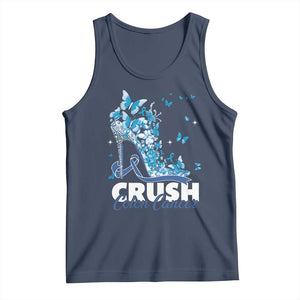 Crush Colon Cancer Tank Top Colorectal Cancer Awareness Bling Blue Ribbon High Heel TS11 Navy Print Your Wear