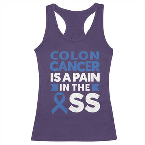 Colon Cancer Is A Pain In The Ass Racerback Tank Top Colorectal Cancer Awareness TS11 Purple Print Your Wear