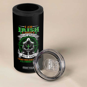 Irish Pride 4 in 1 Can Cooler Tumbler I Am Irish I Don't Start Fights But You Can Bet Your Lucky Charms TS11 Print Your Wear
